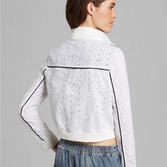 Free People Jacket Eyelet Crop Track Jacket Size XSmall - Picture 2 of 11